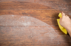 Dusty hardwood floor